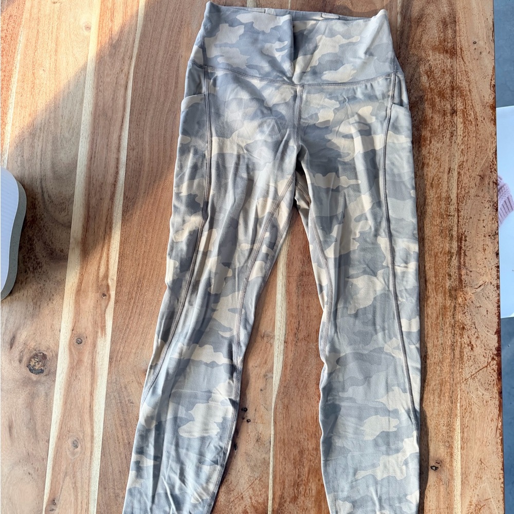 lululemon athletica Camo Print Leggings in BROWN AND TAN